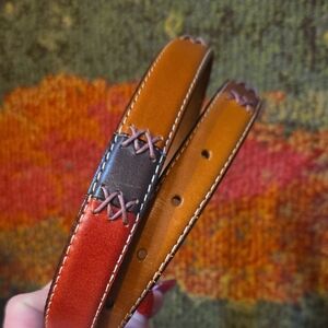 Genuine Leather Belt With Stitching Rare